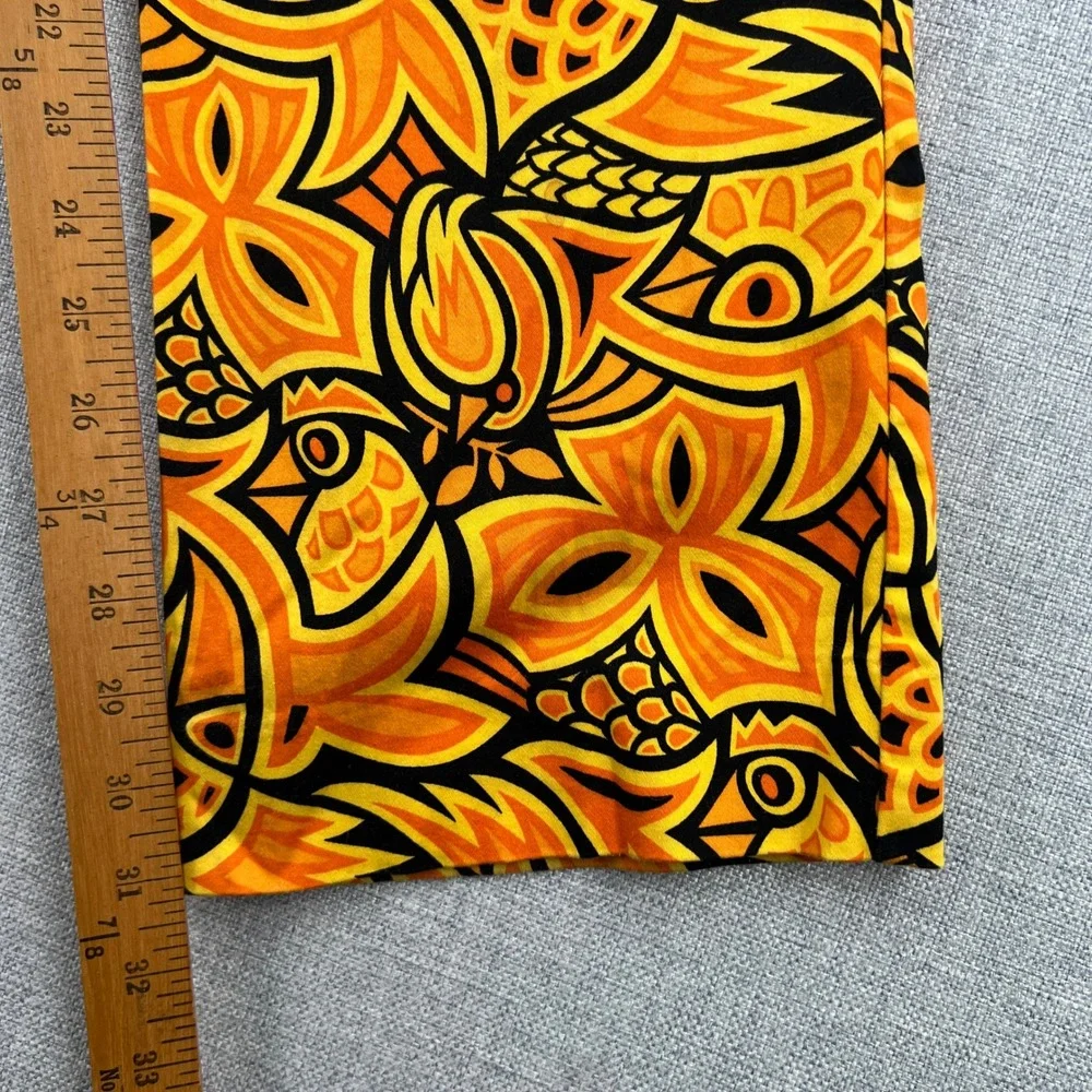 Loudmouth Fairway Chirp Golf Pants Men 32x32 Orange Yellow Abstract Floral Retro